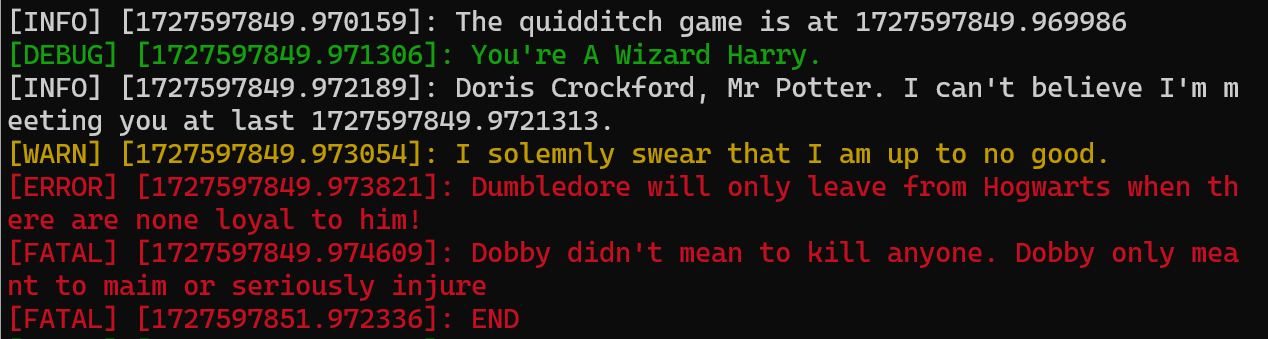 Log Info Output