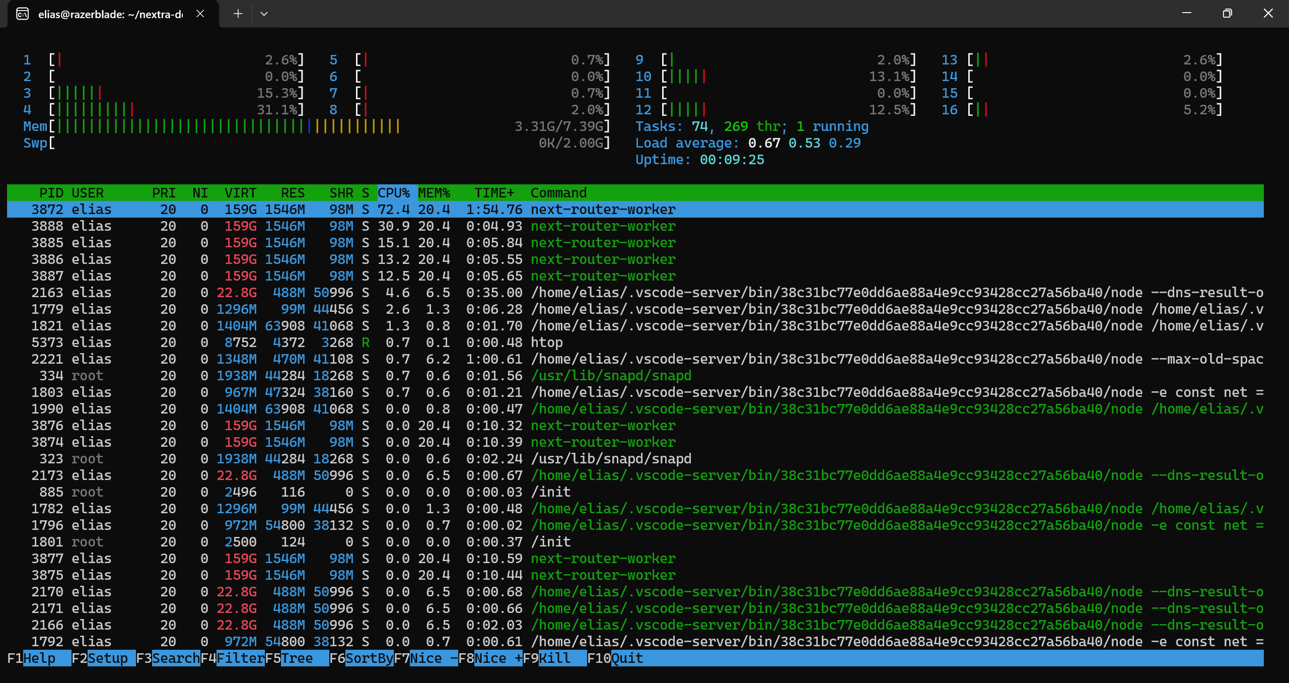 htop System Monitor